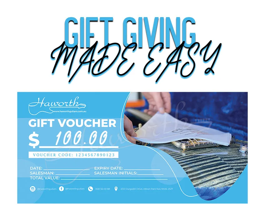 $100 Haworth Guitars Gift Voucher