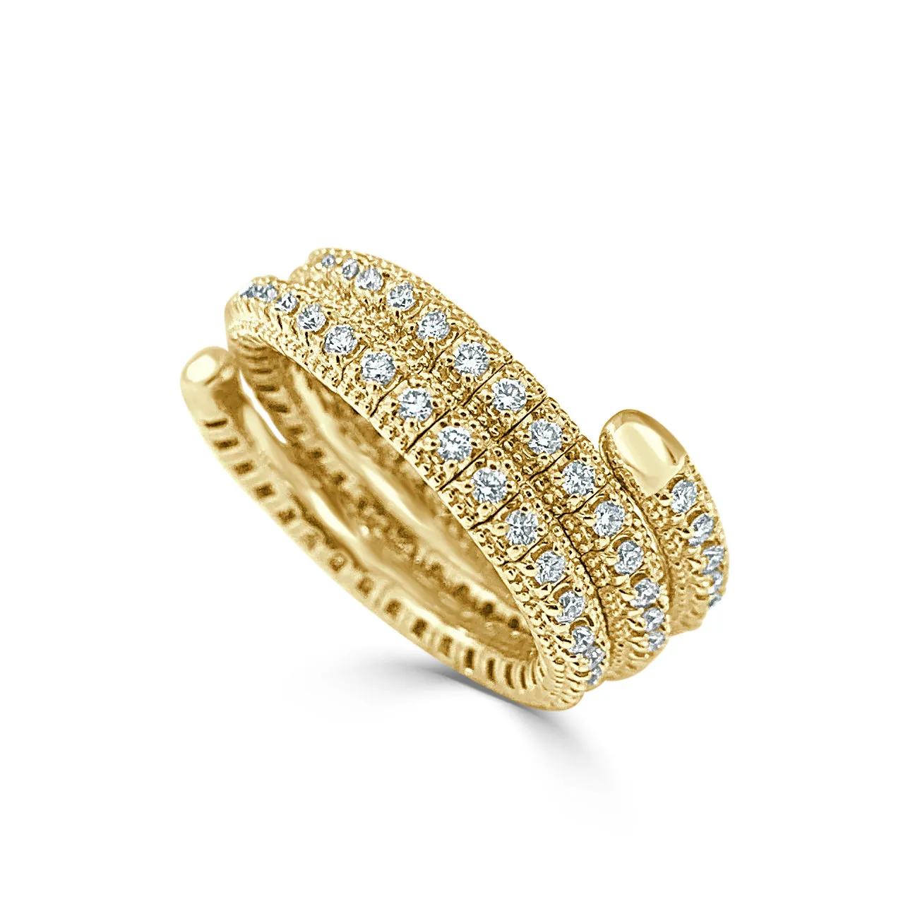 14k Gold & Diamond Flexible Ring - 0.87ct