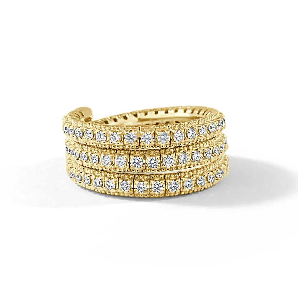 14k Gold & Diamond Flexible Ring - 0.87ct