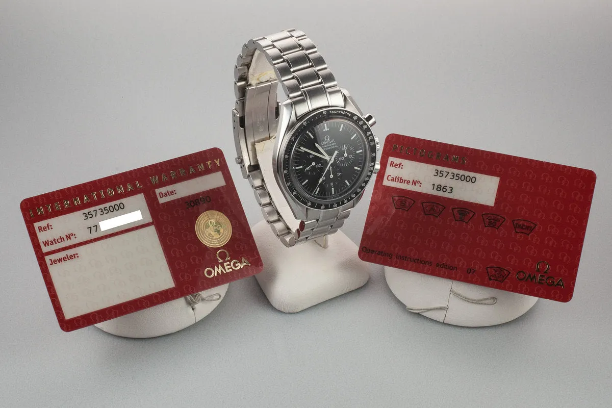 2005 Omega Speedmaster Professional 3573.50 with Cards