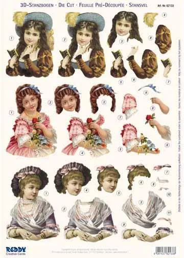 3D Precut Victorian Ladies