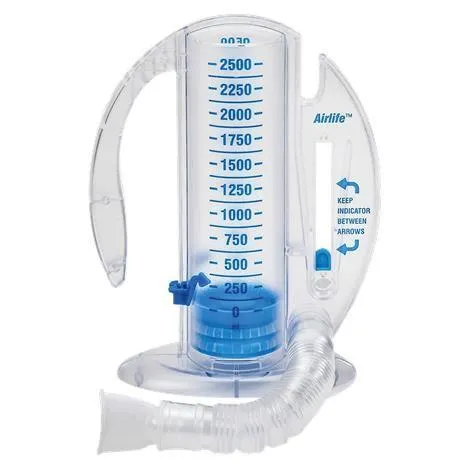 AirLife Volumetric Incentive Spirometer with One-Way Valve, 2500 mL Capacity