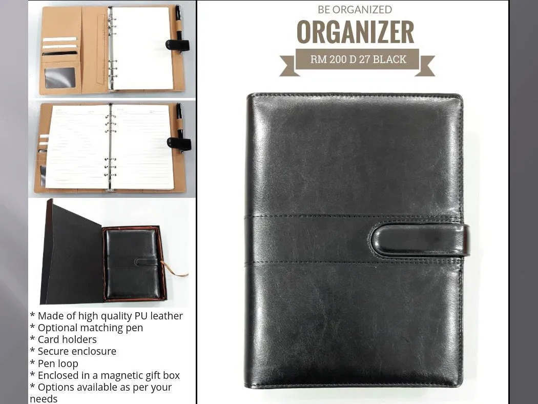 AMS-RM-200 D-27 - PU Leather Organizer