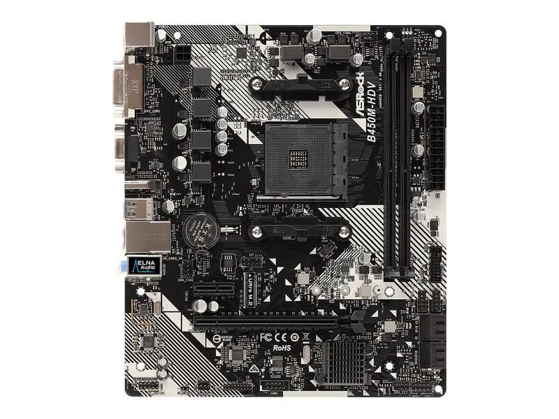 Asrock Mainboard B450m-Hdv R4.0 - Micro Atx - Socket Am4 - Amd B450