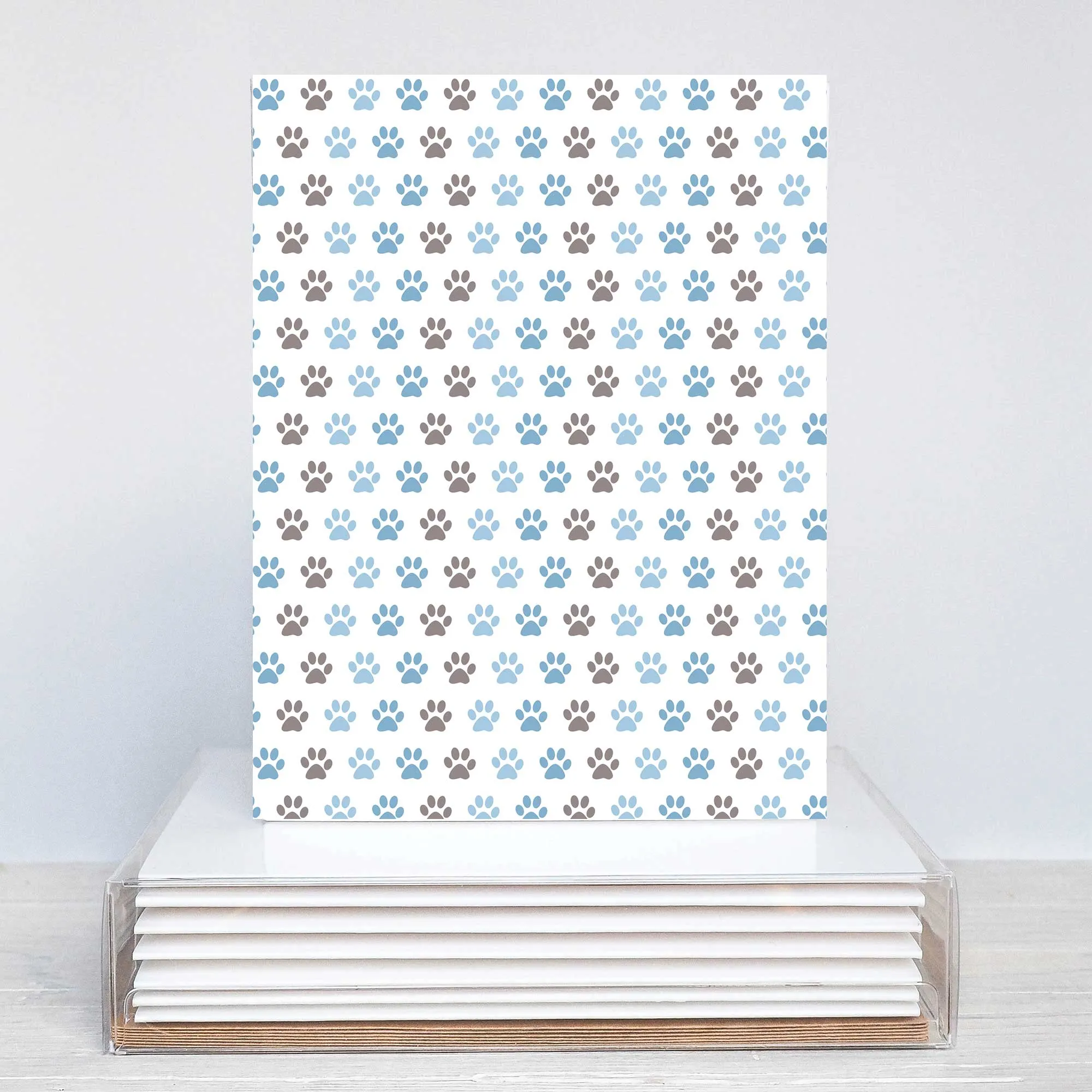 Blue Paws Blank Note Card Set