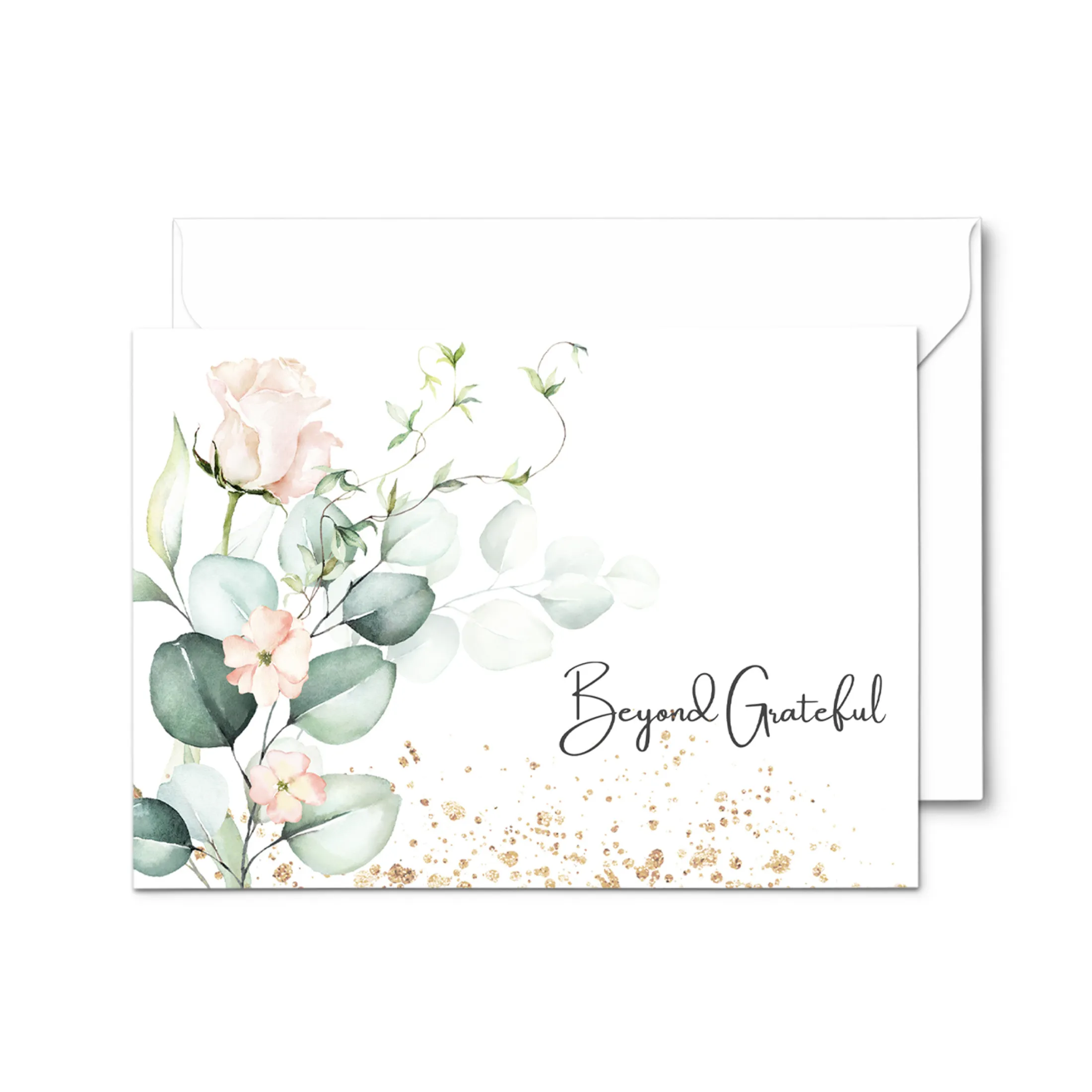 Blush Blooms Floral Thank You Cards - 25-Pack Exquisite Notecards for Bridal Showers, Weddings