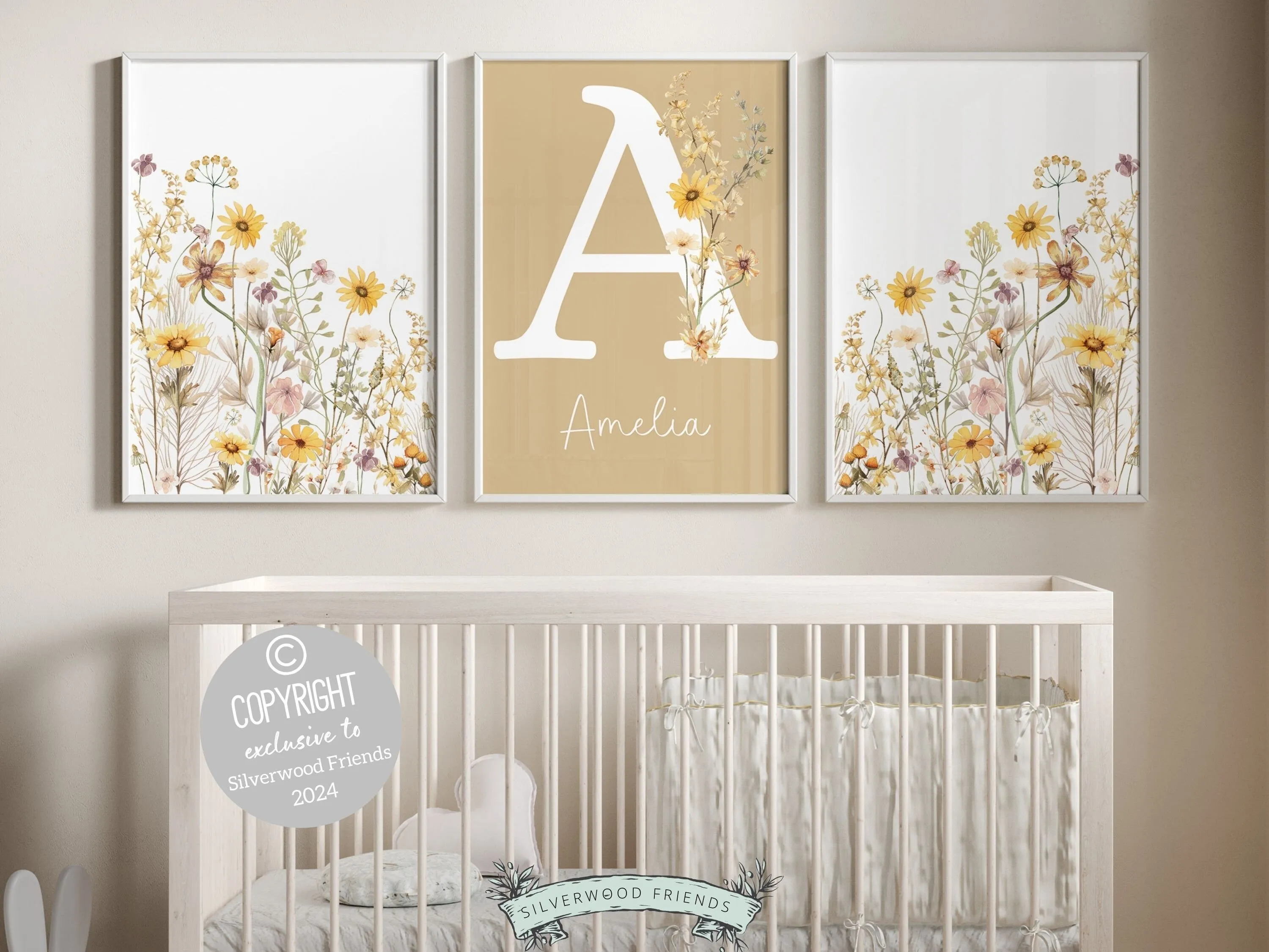 Boho Wildflower Nursery Prints - Personalised