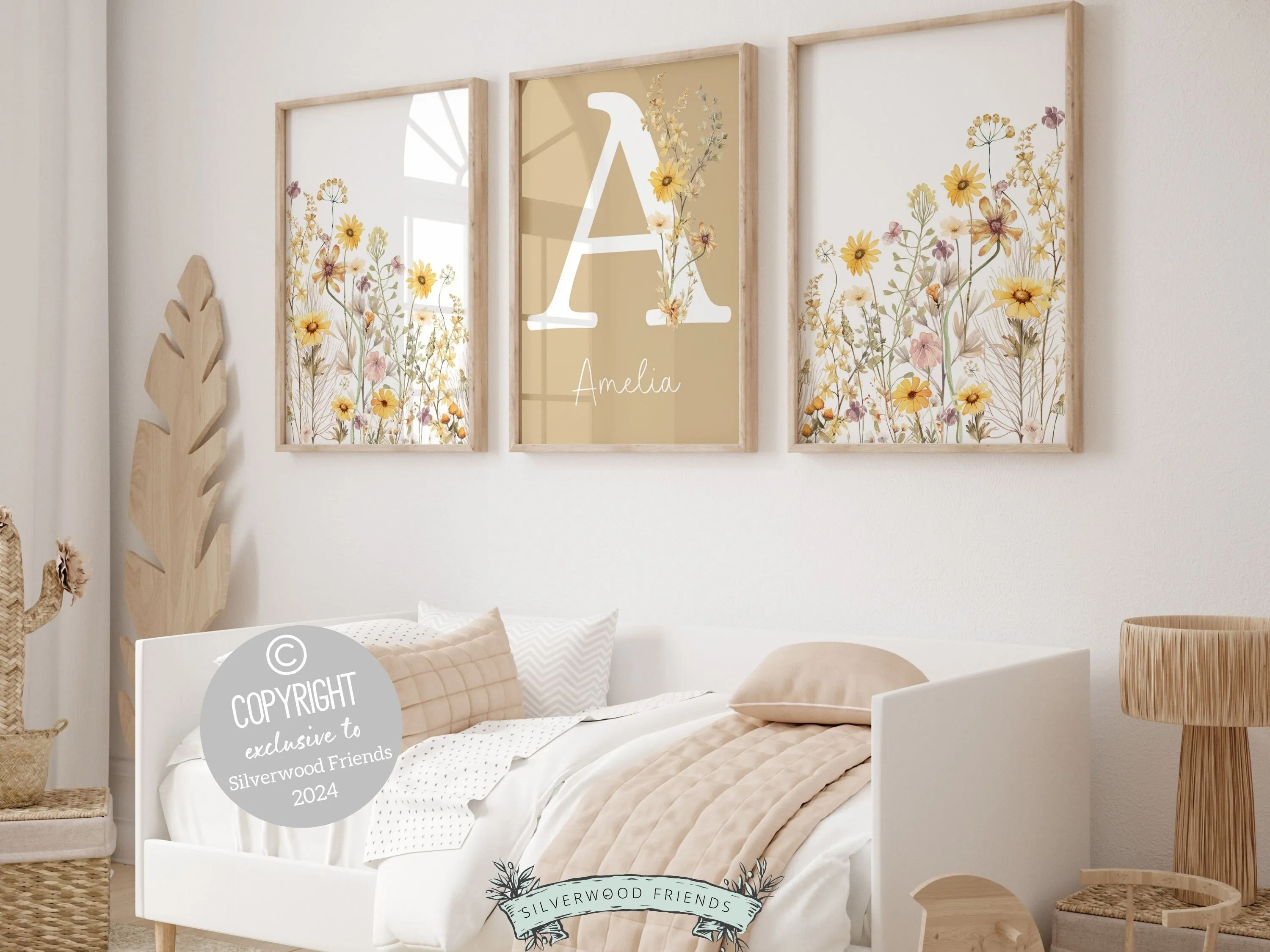 Boho Wildflower Nursery Prints - Personalised