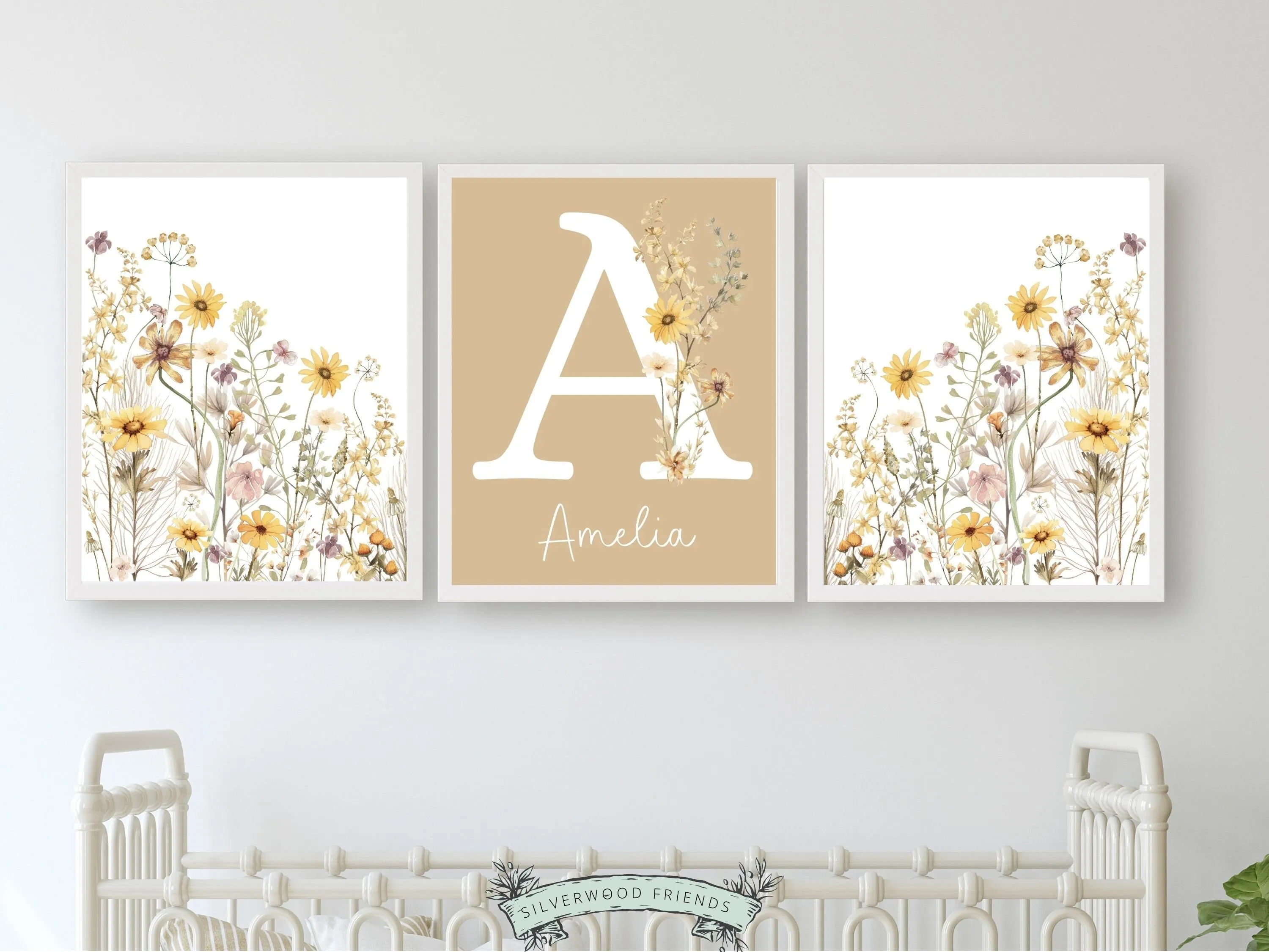 Boho Wildflower Nursery Prints - Personalised