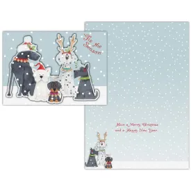 Boxed Christmas Cards- Dogs in Christmas Hats -15 Cards & Envelopes