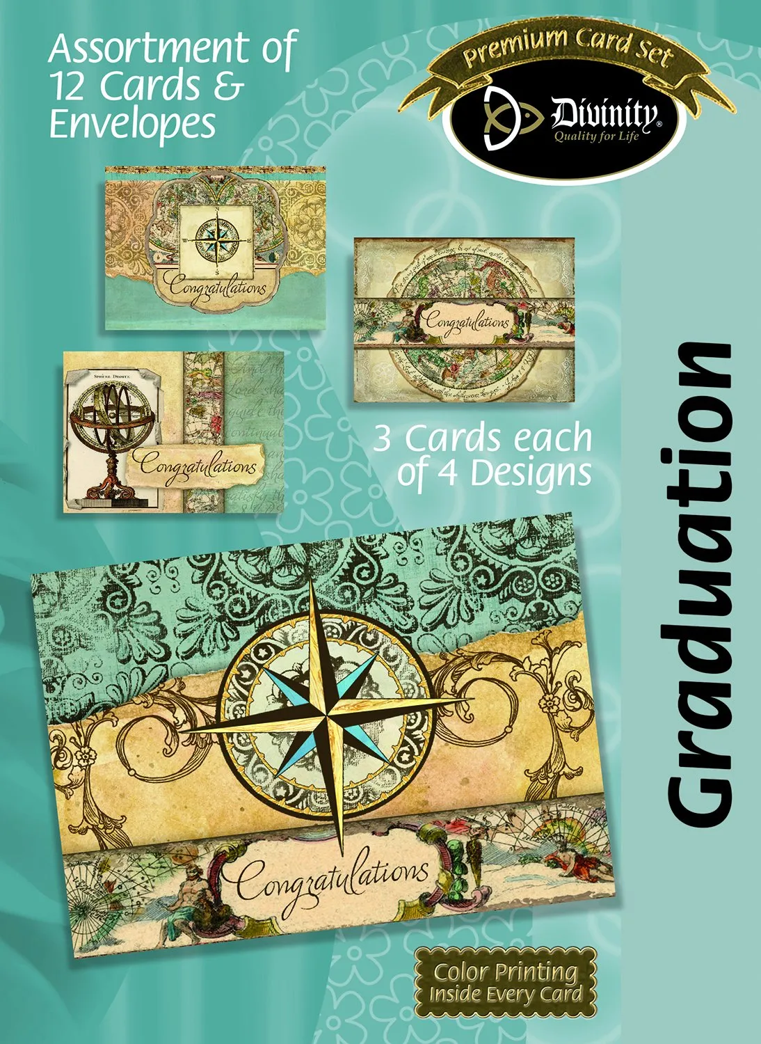 Boxed Graduation Cards - Travel Themed - Set of 12 - KJV