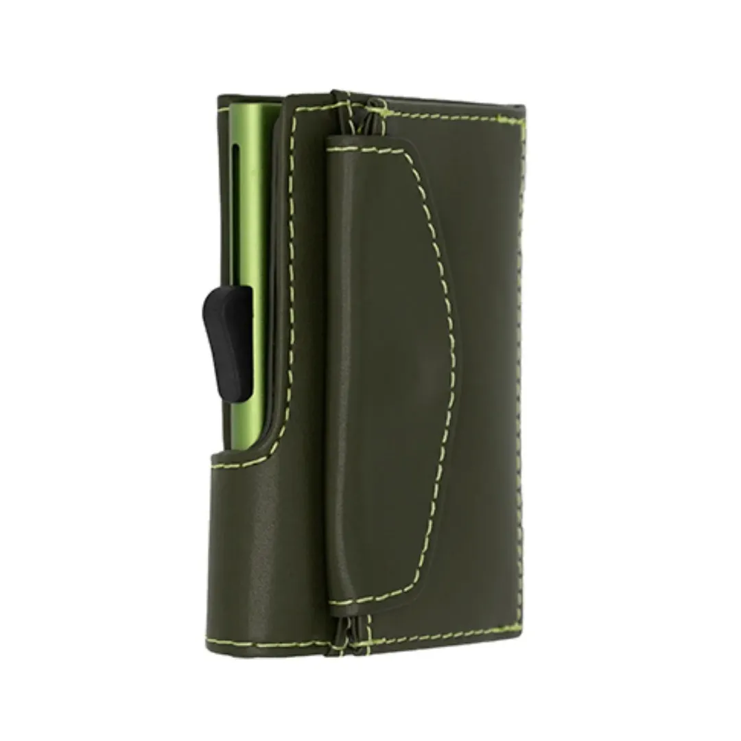 C-Secure Italian Leather Wallet with Coin Pouch