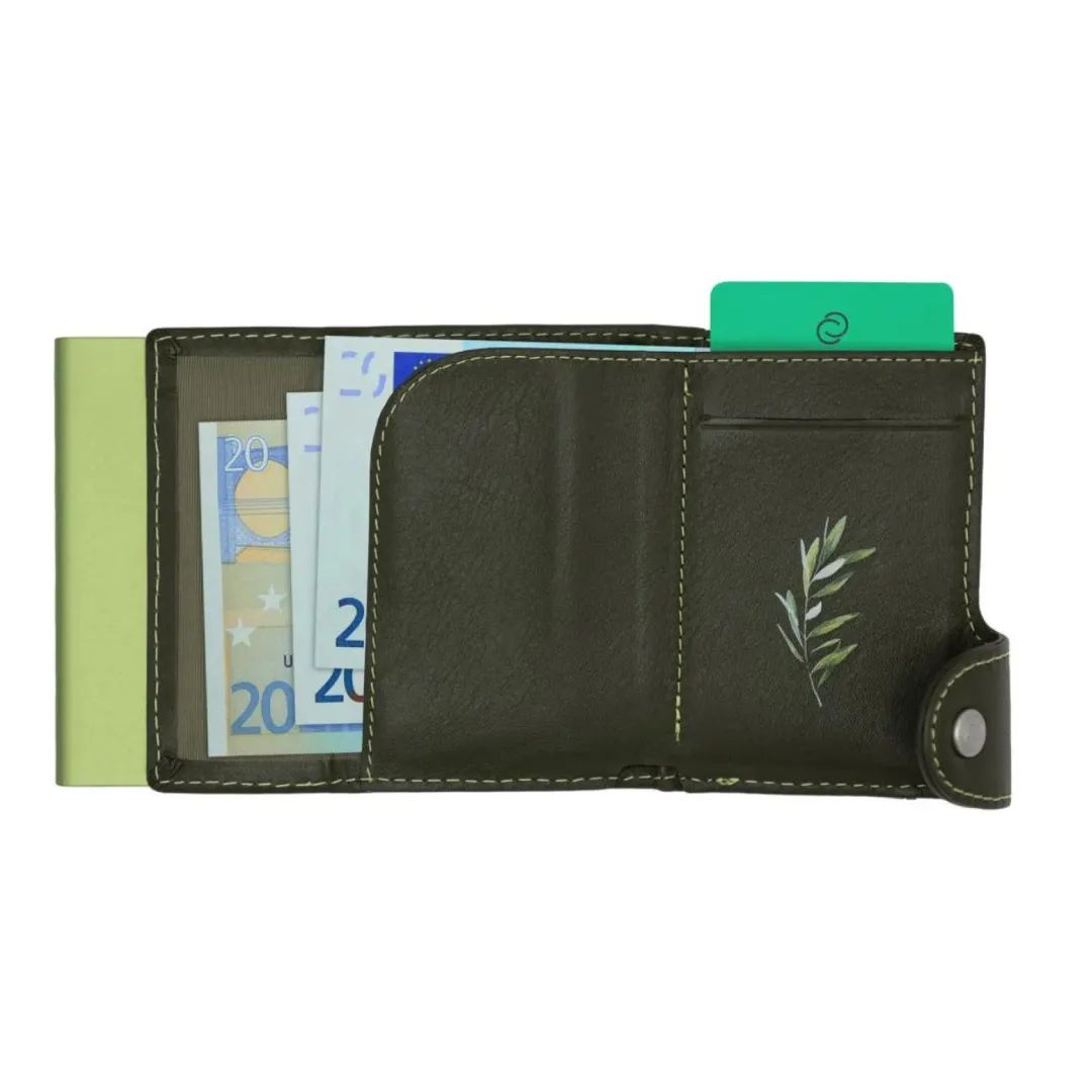 C-Secure Italian Leather Wallet with Coin Pouch