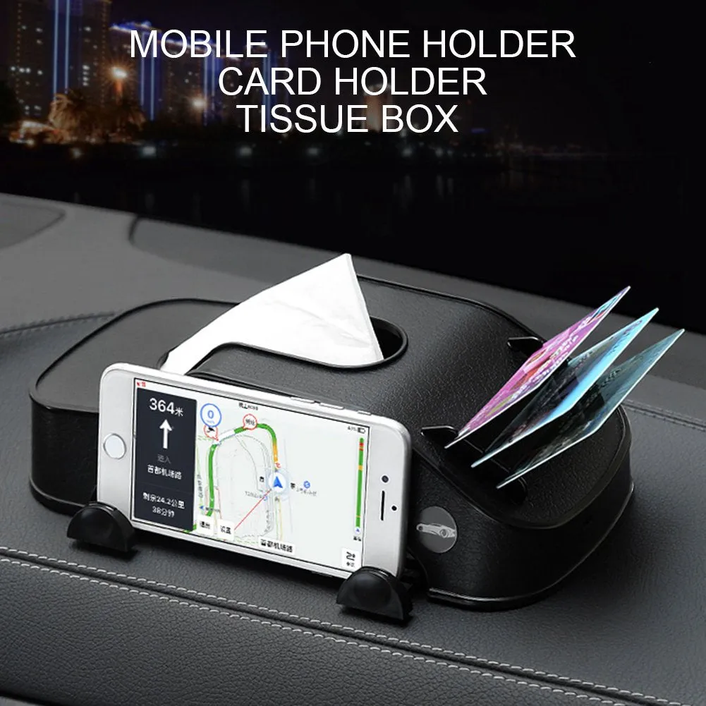 Car Dashboard Tissue Box Phone Holder