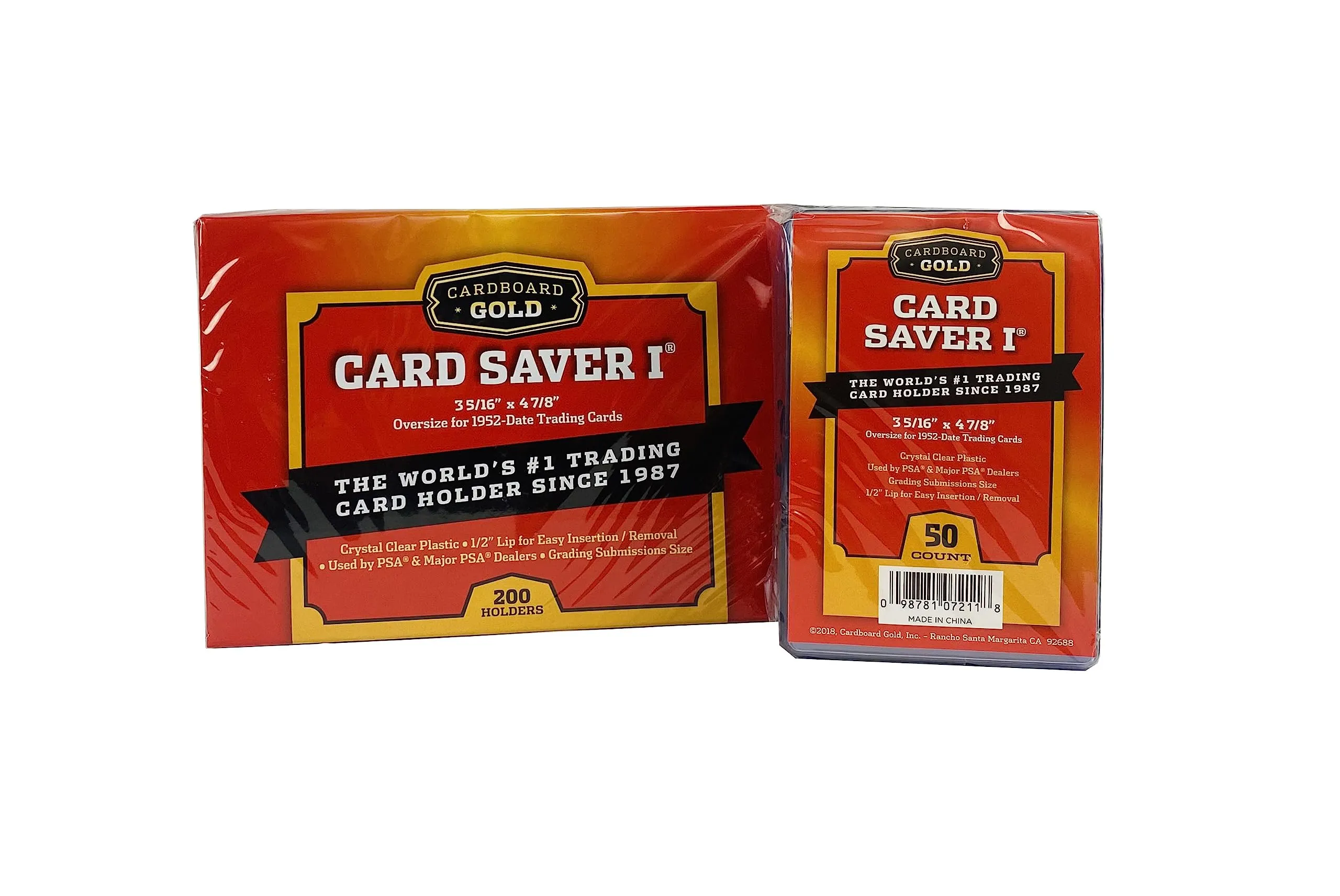 Cardboard Gold Card Saver 1 - 50ct Semi-Rigid Card Holders  - PSA Submission Size