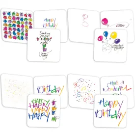 Cheerful Happy Birthday - Assorted Birthday Cards, Box of 20 Cards