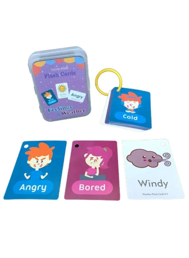 Children Learning Cards: Educational Flashcards for kids, Mood and Weather