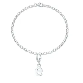 Children's Silver Initial Charm Bracelet