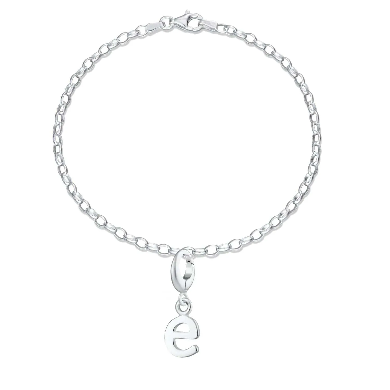 Children's Silver Initial Charm Bracelet