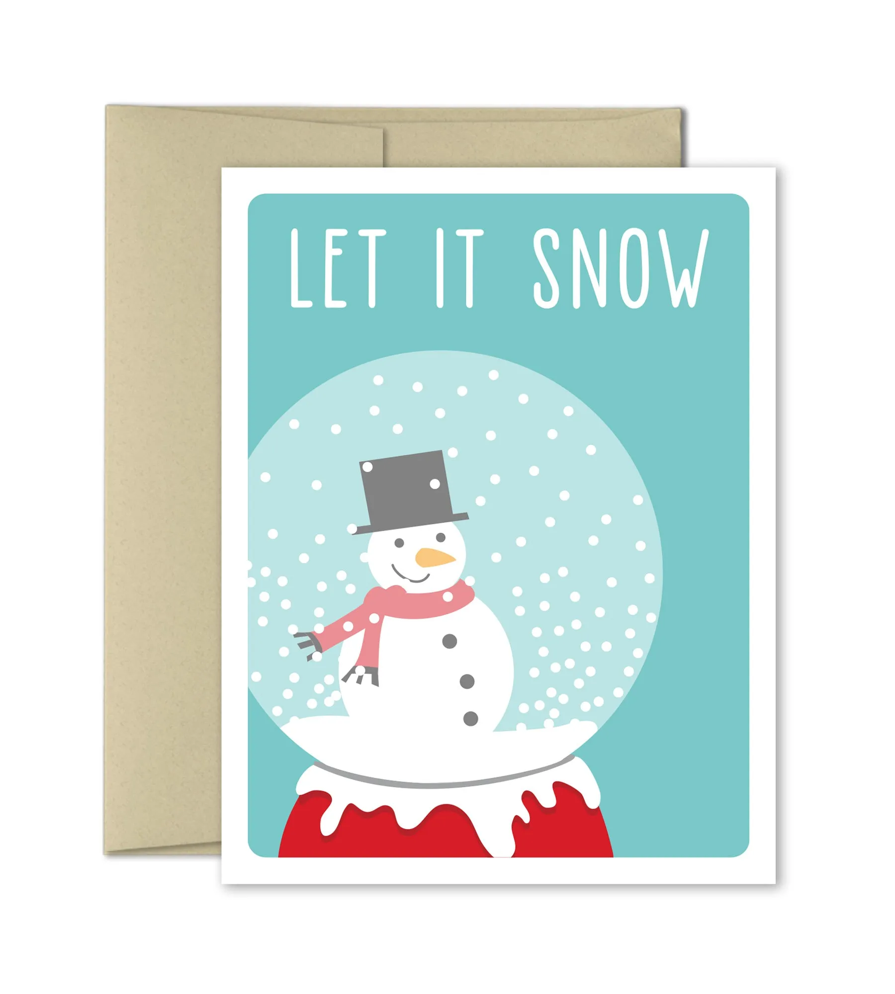 Christmas Card - Snowglobe Holiday Card- Snowman Card