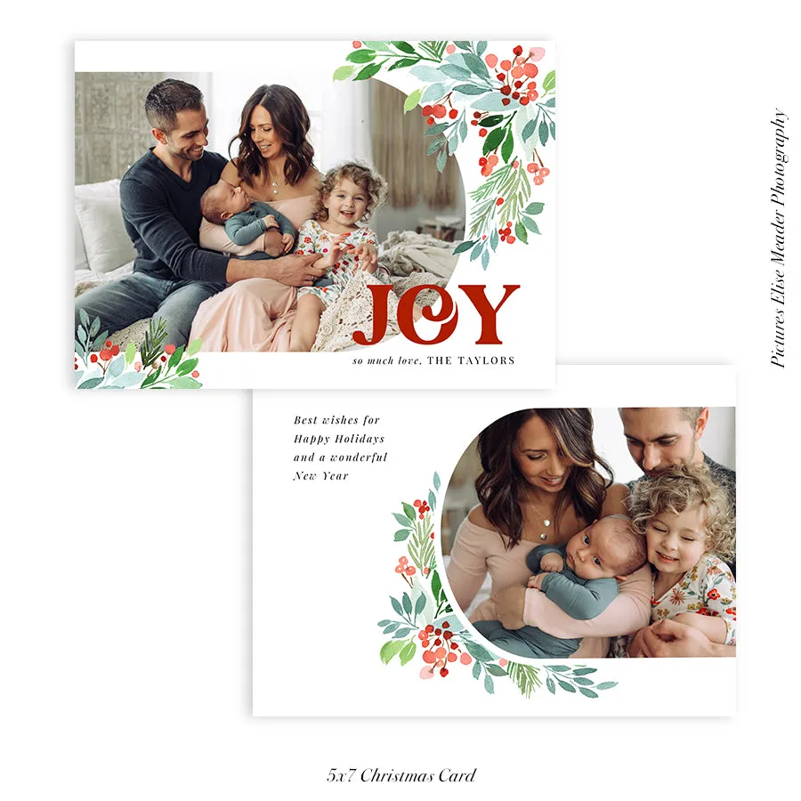 Christmas Photocard Templates Bundle | Winter Watercolor