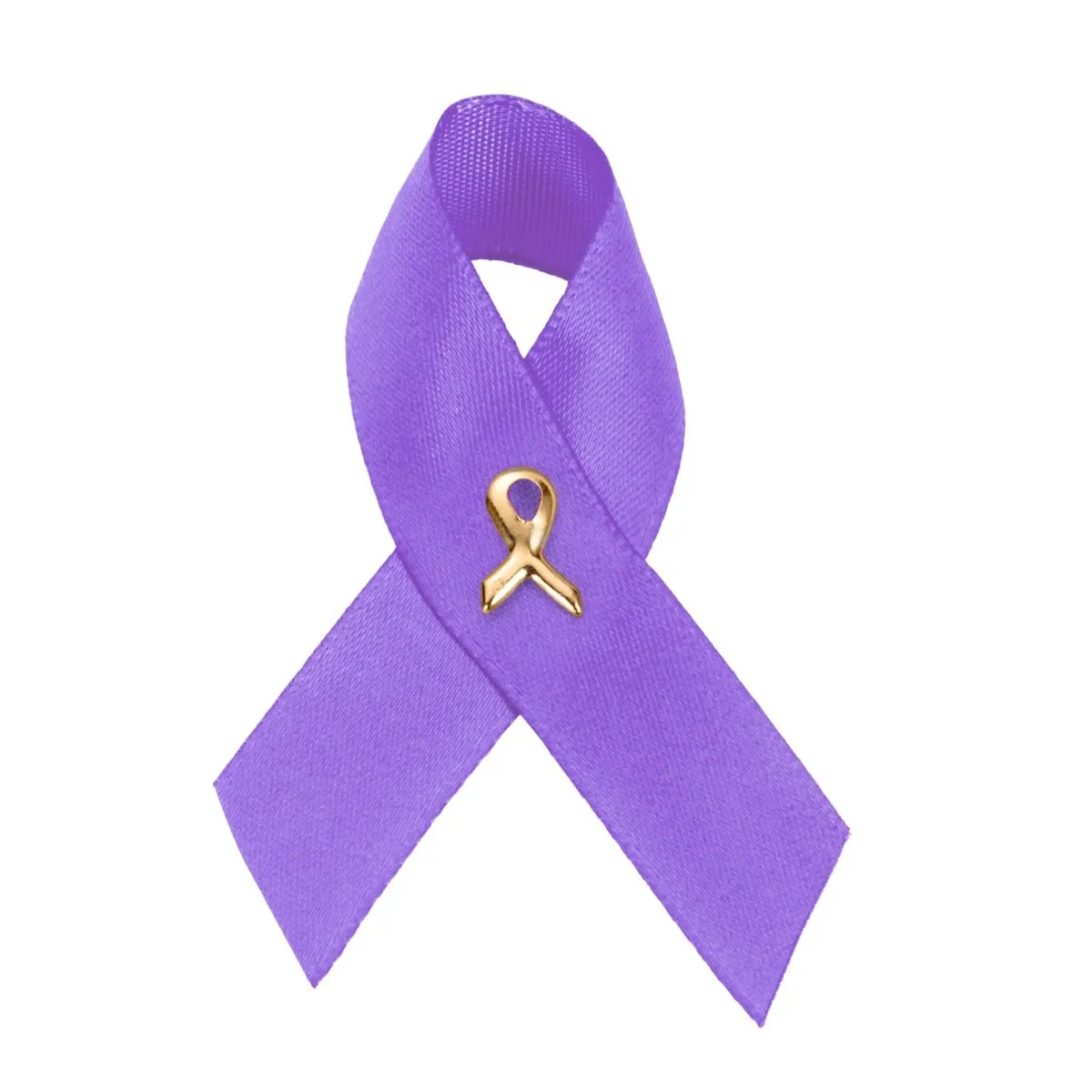 Colitis Disease Purple Awareness Satin Ribbon Pins