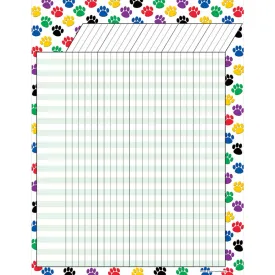 Colorful Paw Prints Incentive Chart