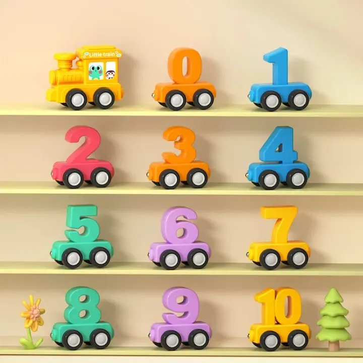 Colorful Plastic Magnetic Digital Number Train - 86A