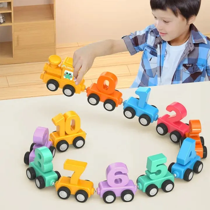 Colorful Plastic Magnetic Digital Number Train - 86A