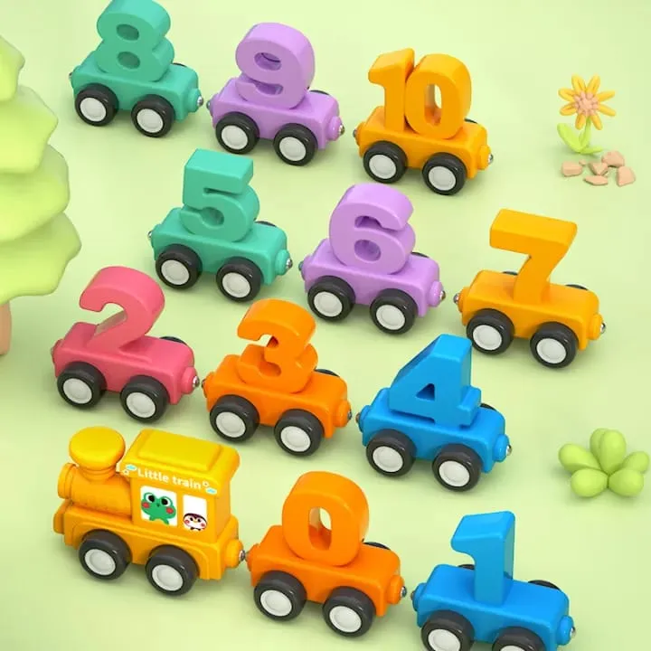 Colorful Plastic Magnetic Digital Number Train - 86A