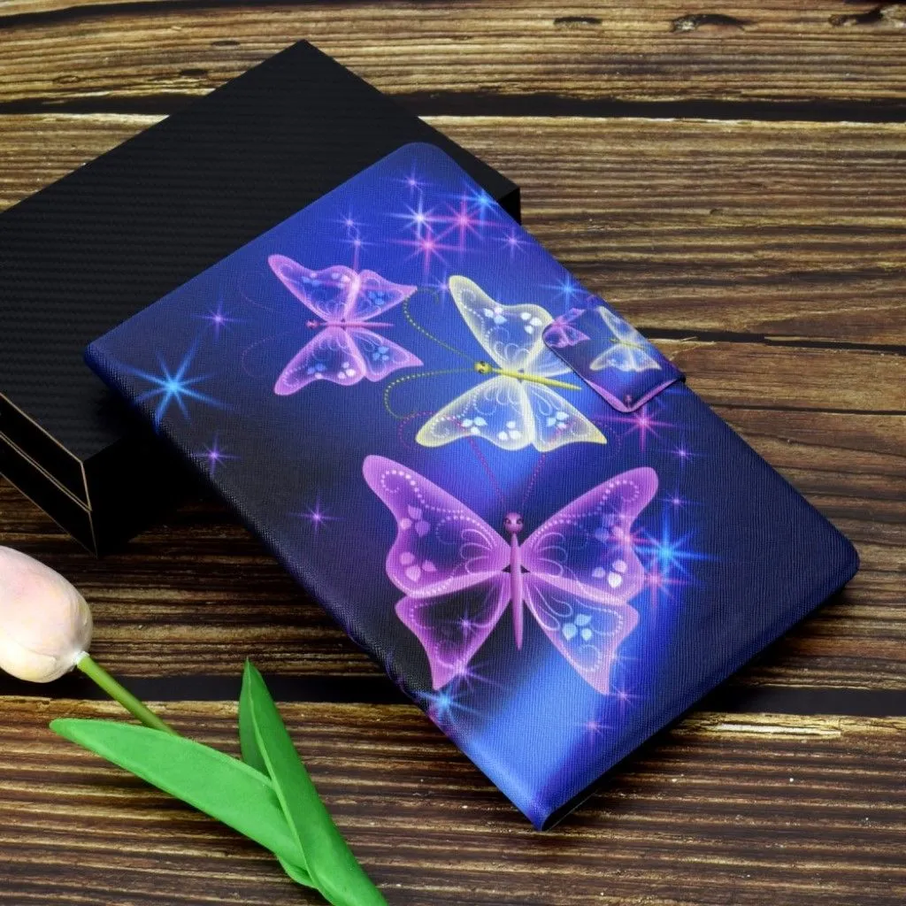 Cool pattern leather case for Lenovo Tab M10 - Purple Butterflies