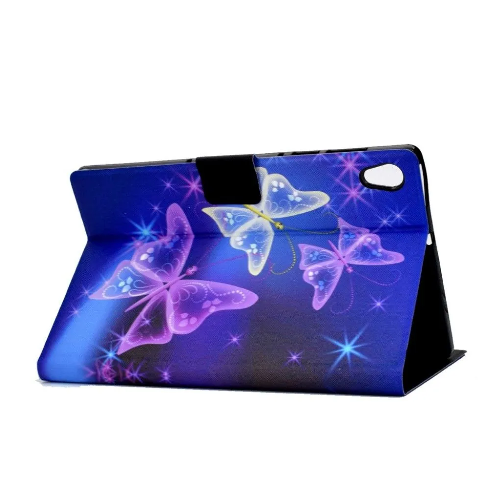 Cool pattern leather case for Lenovo Tab M10 - Purple Butterflies