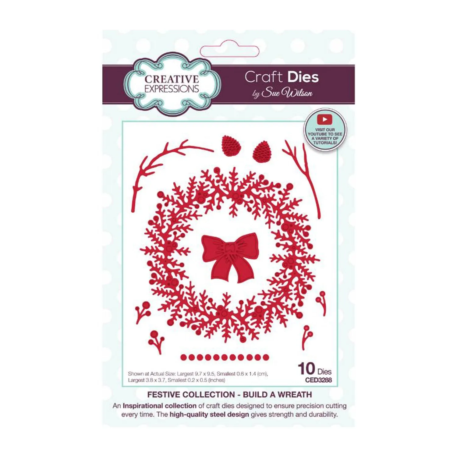 Creative Expressions Craft Dies By Sue Wilson - Festive Collection - Build A Wreath