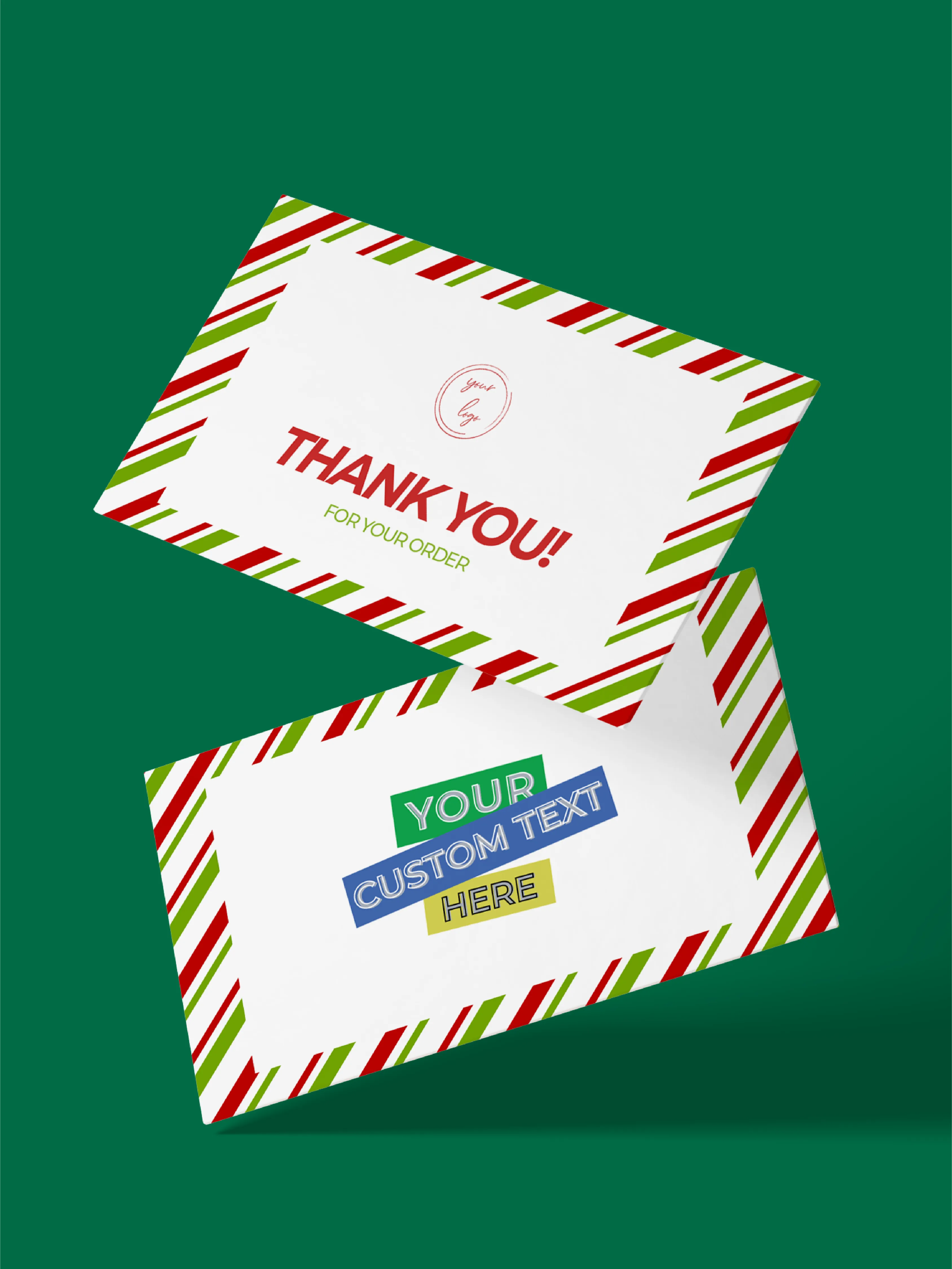 Custom Festive Thank You Cards- From Pack of 100 Cards