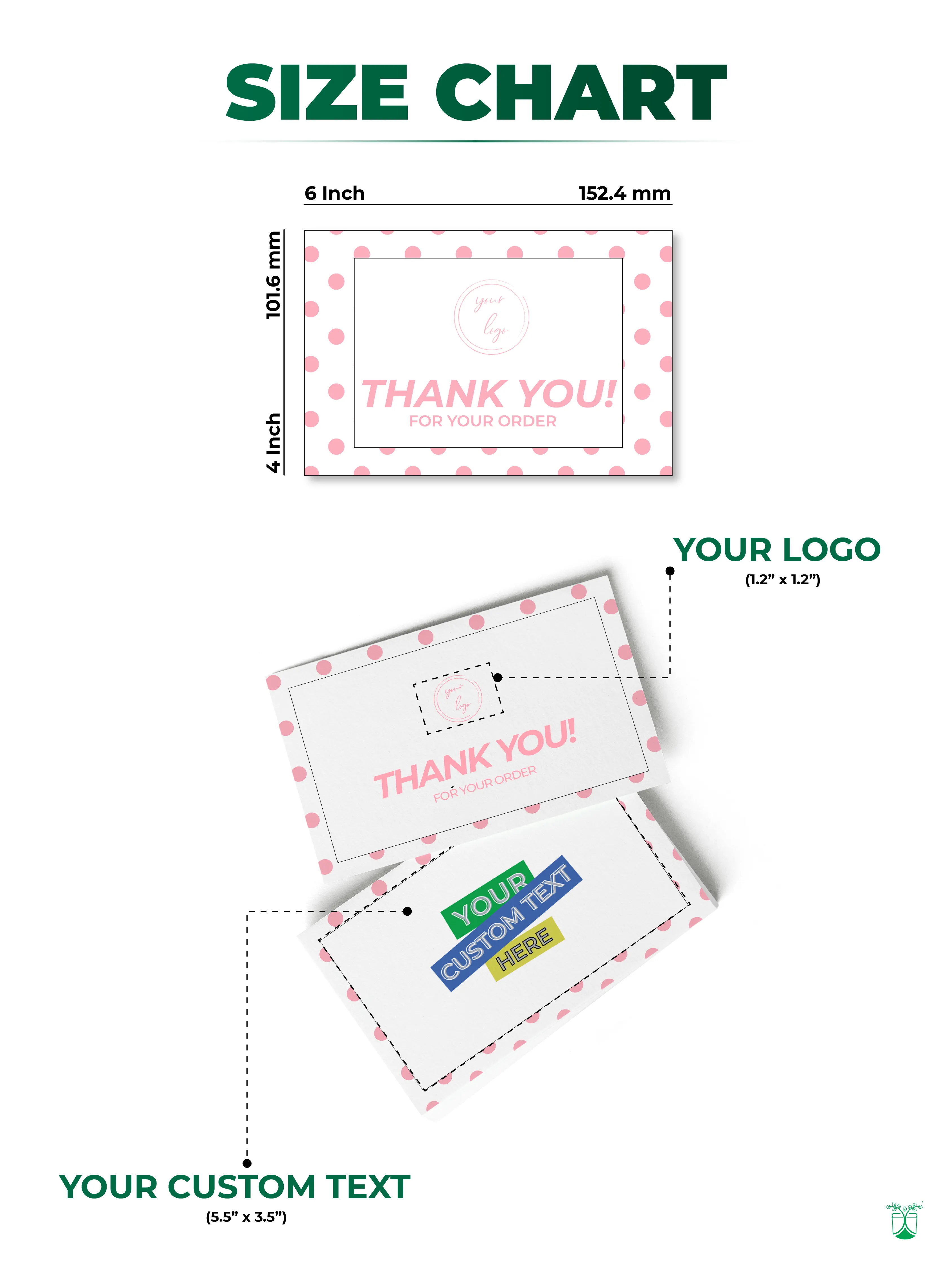 Custom Festive Thank You Cards- From Pack of 100 Cards