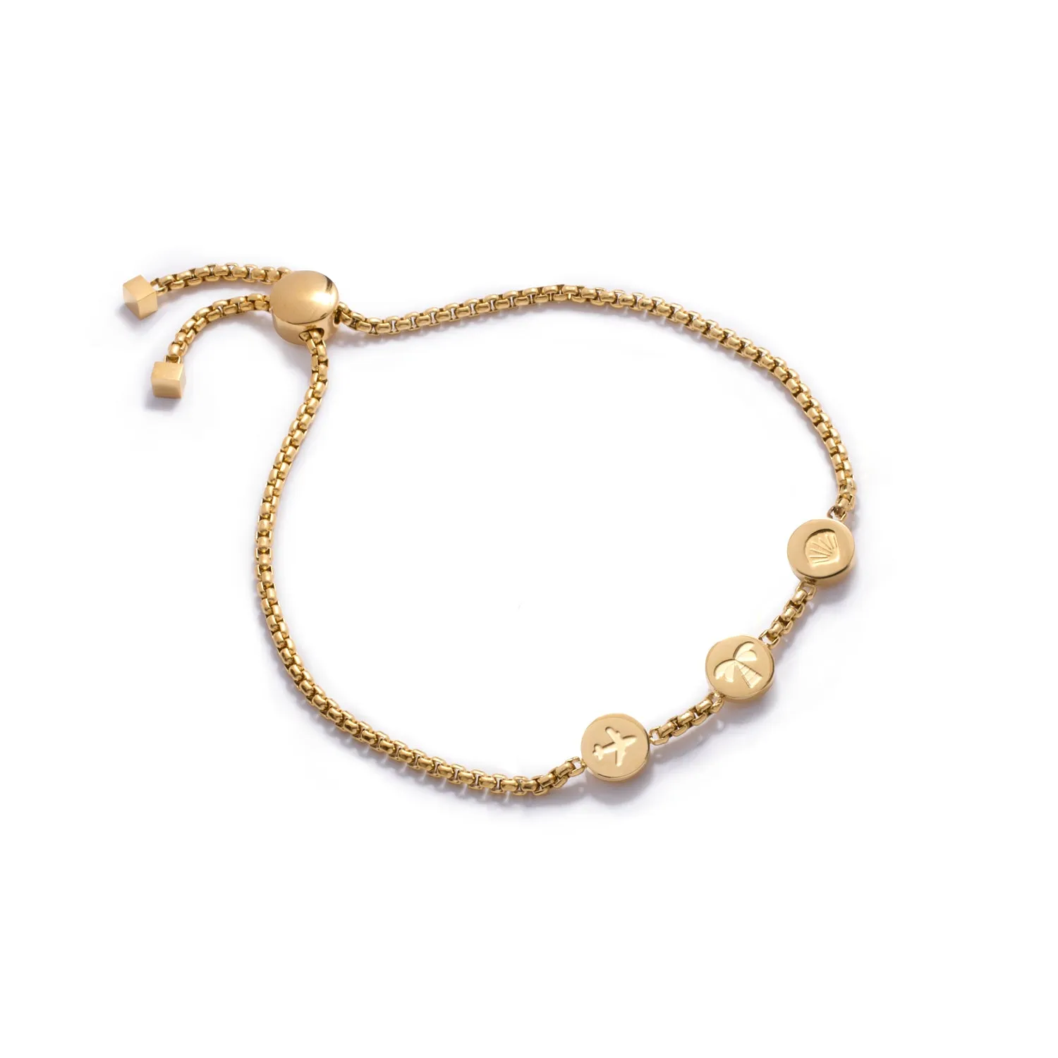 Custom Stamped Disc Bracelet (Gold)