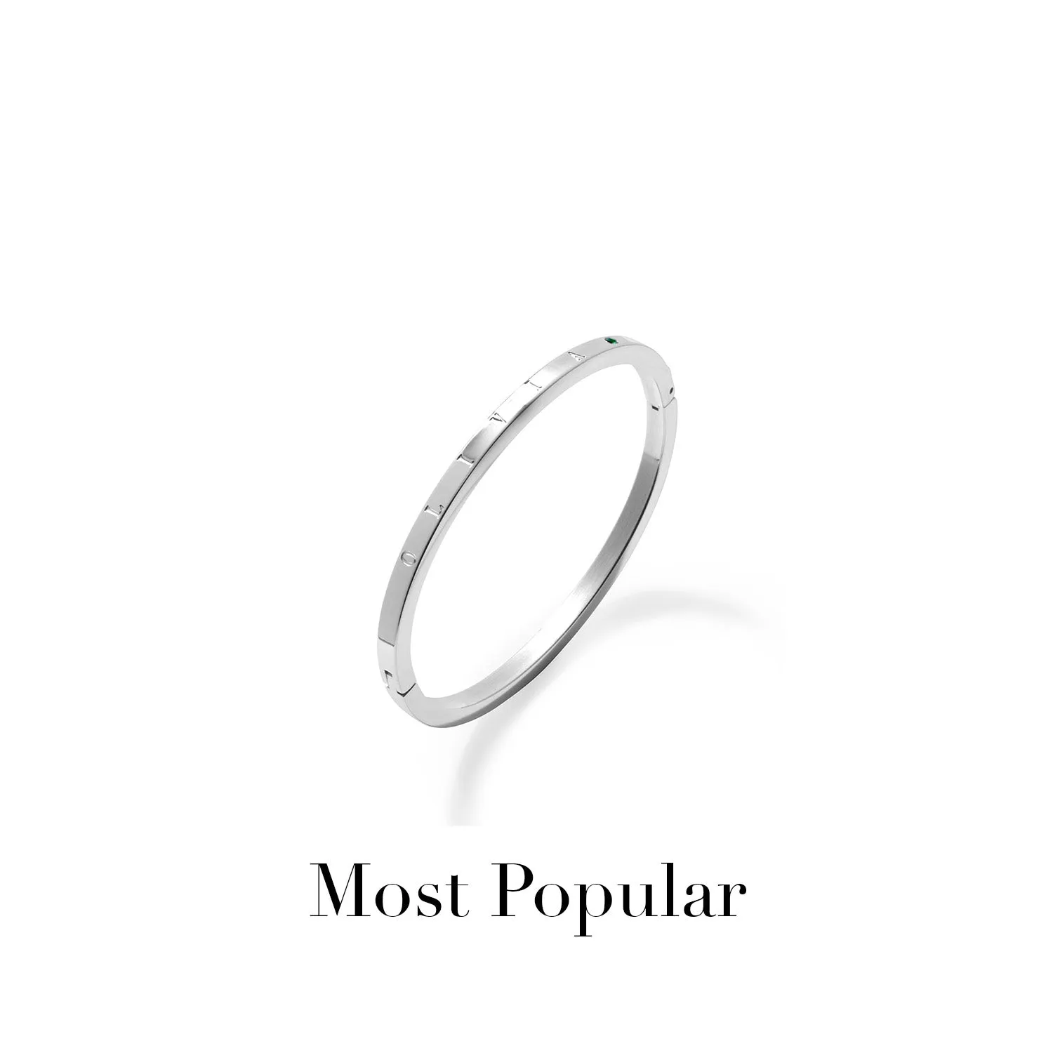 Custom Stamped Name Bangle (Silver)