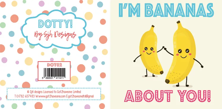 Dotty Card Range - I'm Bananas About You Greetings Card