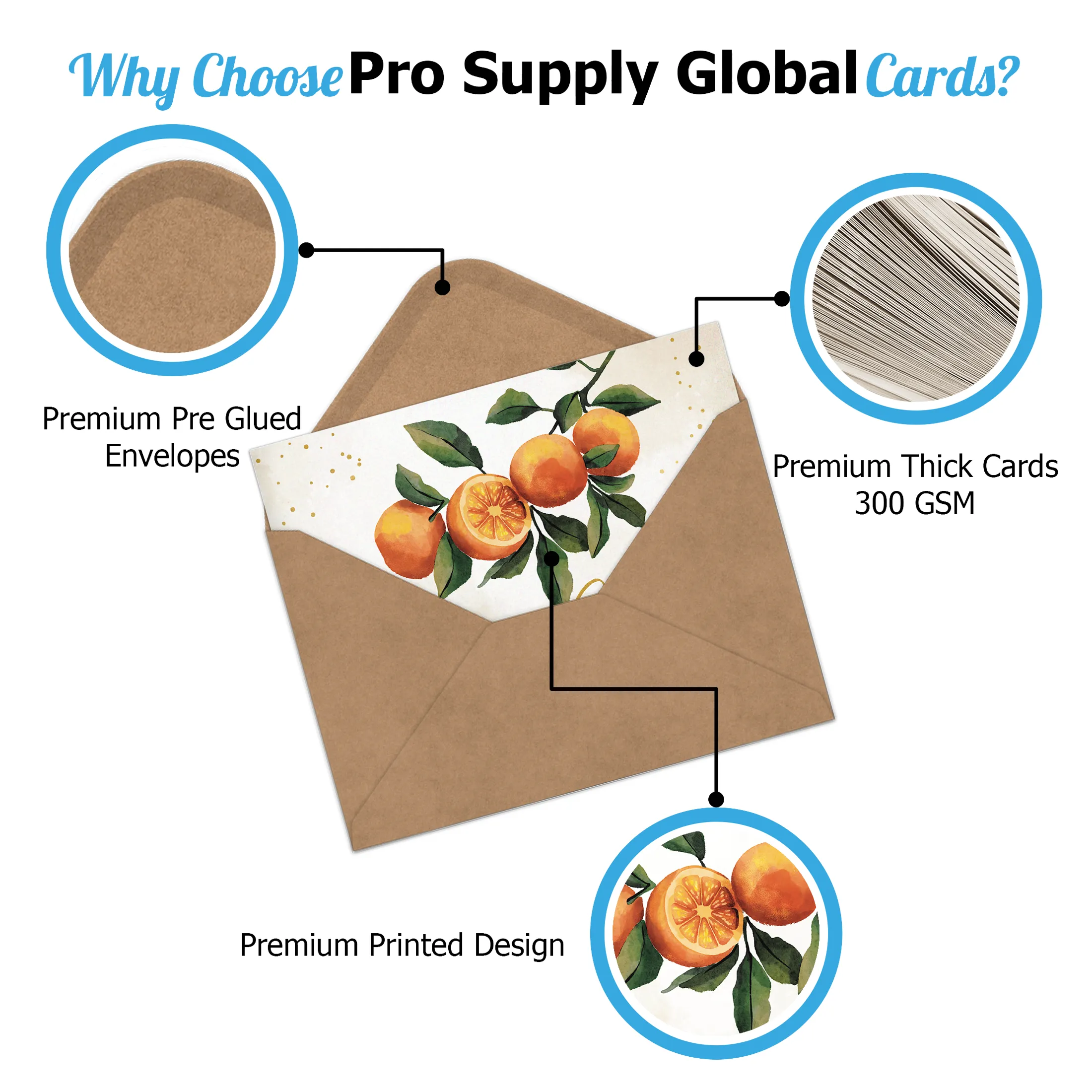 Elegant Fruit Thank You Cards with Envelopes