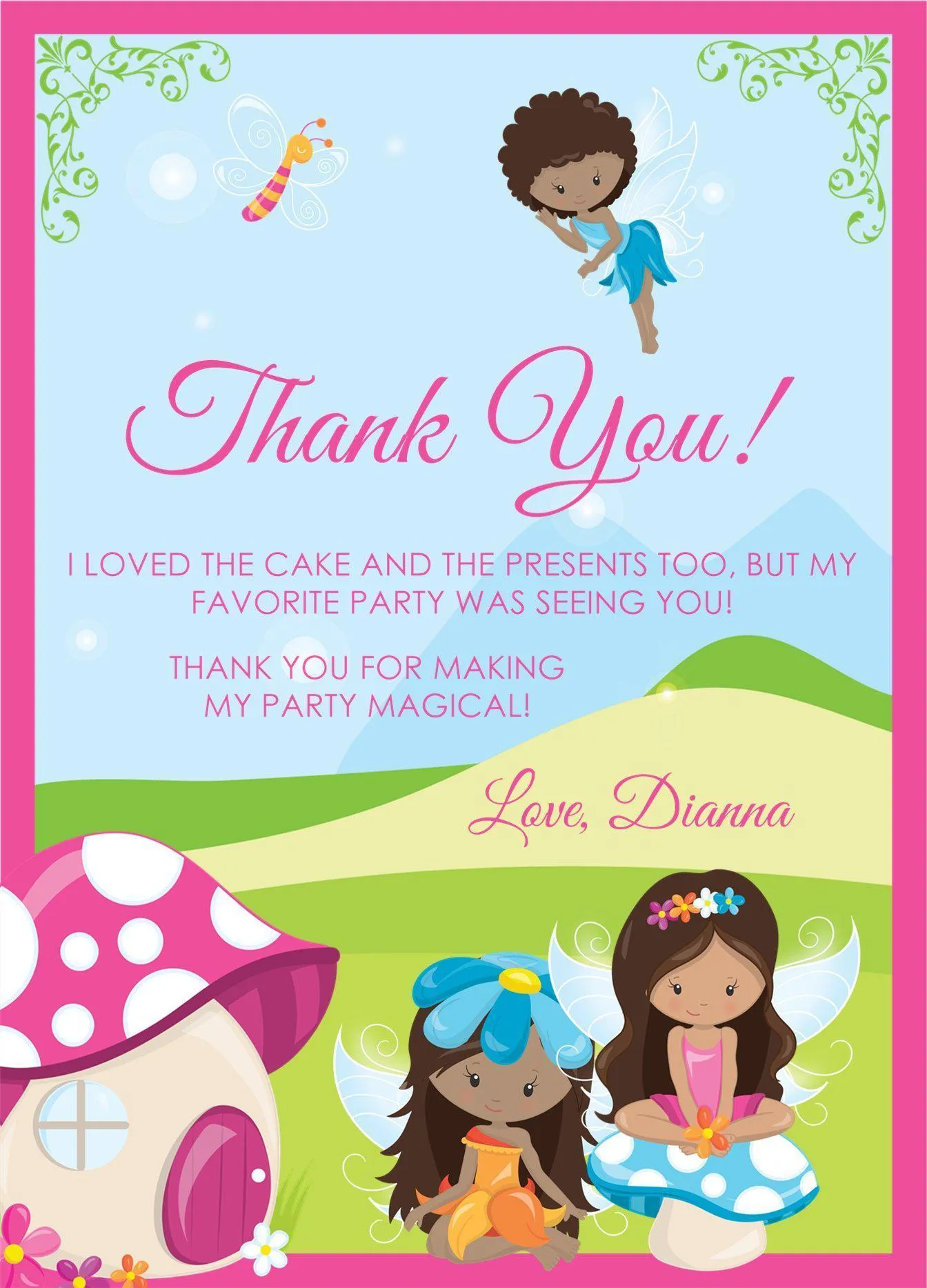 Fairy Birthday Thank You Cards