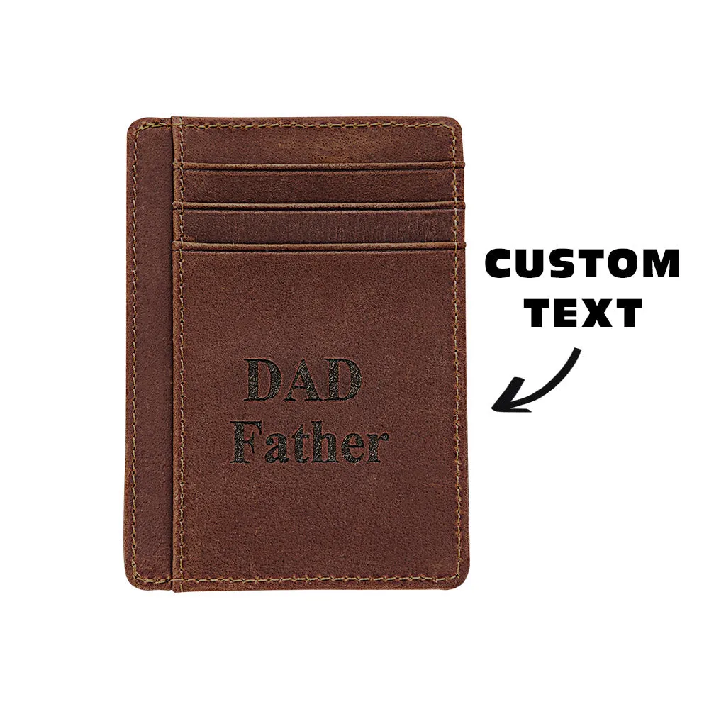 Father's Day Gifts Leather Card Holder Leather Card Wallet Card Bag Minimalist Wallet for Men