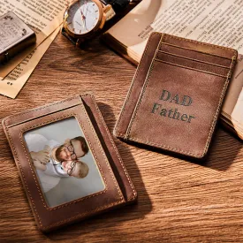 Father's Day Gifts Leather Card Holder Leather Card Wallet Card Bag Minimalist Wallet for Men