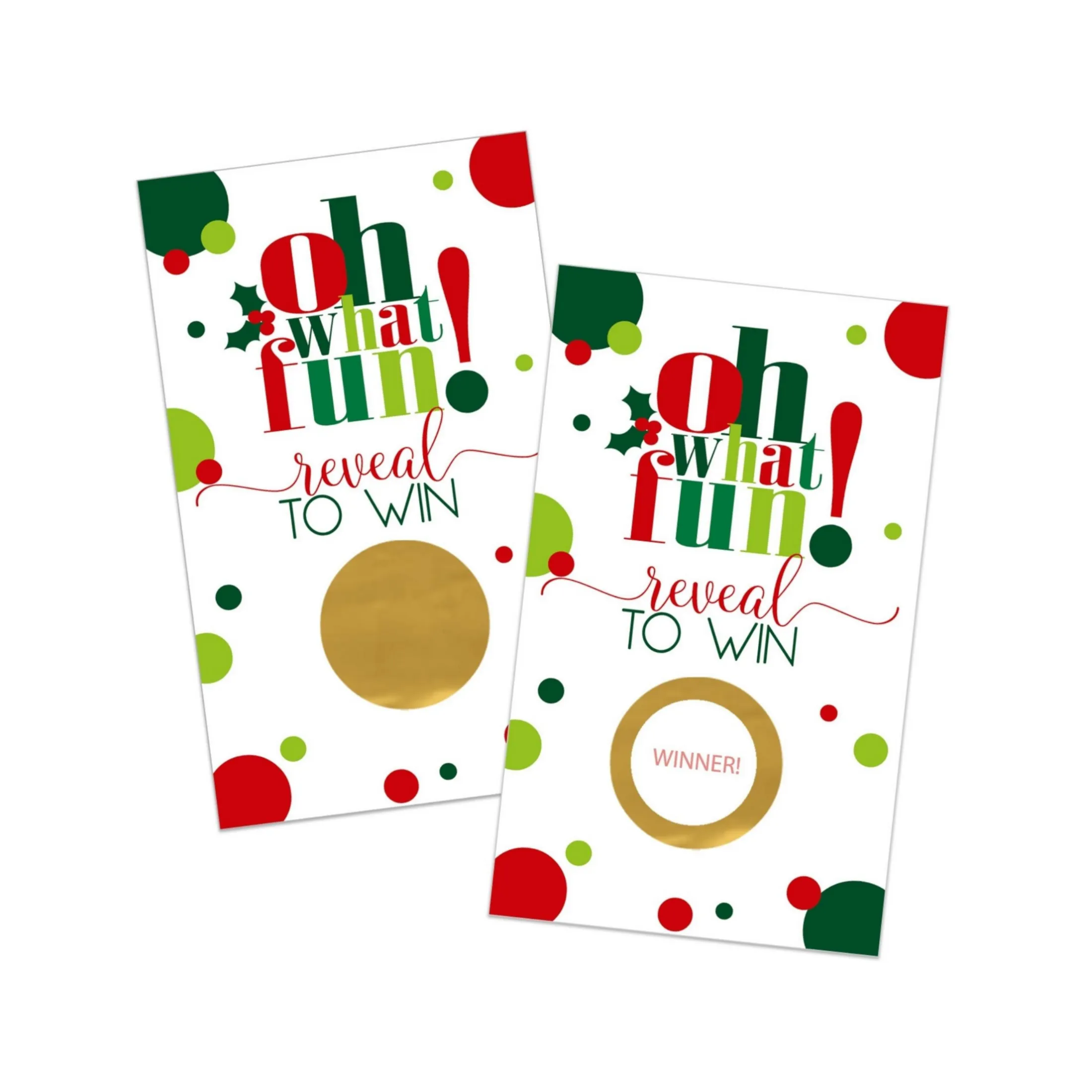 Festive Christmas Scratch Off Game Cards - Pack of 30