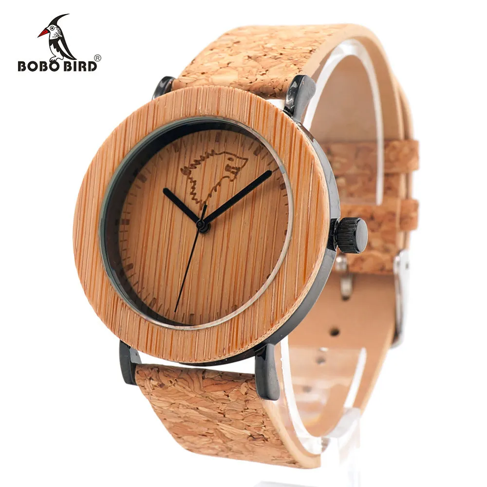 FREE!! RFID Pocket Cork Wallet  with a buy of this BOBO BIRD Bamboo and cork Watch