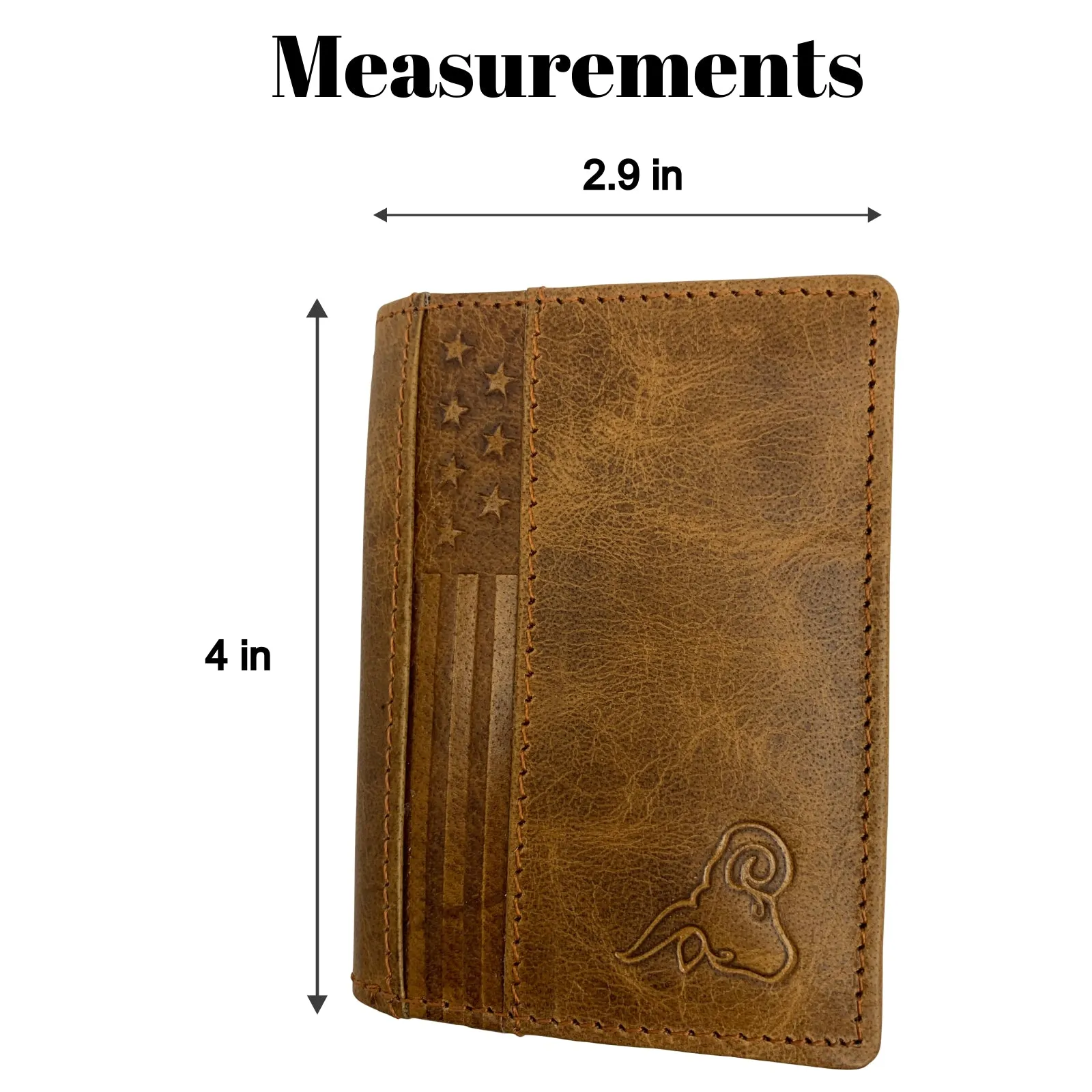 Genuine Leather Business Card Holder Name Card Case Credit Card Wallet with ID Window RFID Blocking USA Series