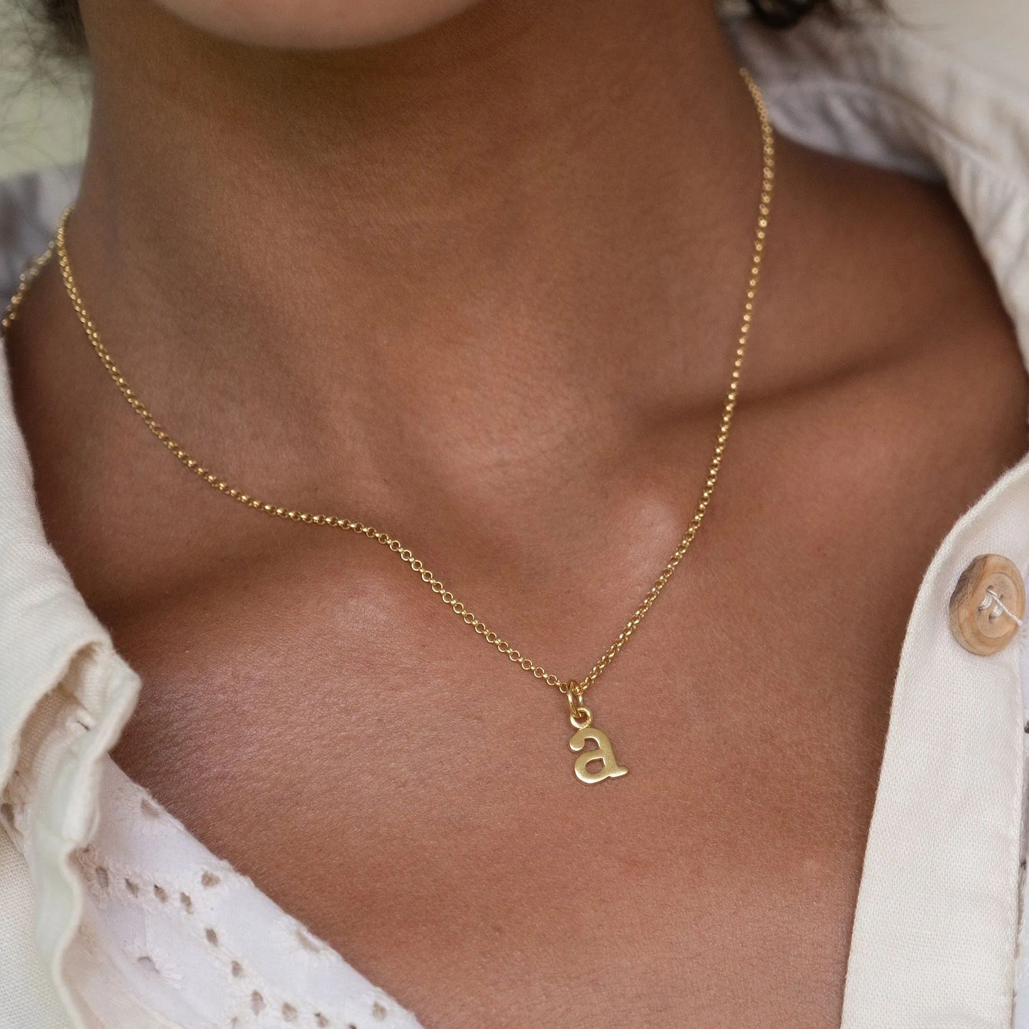 Gold Plated Letter Charm Necklace