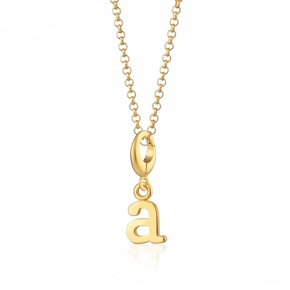 Gold Plated Letter Charm Necklace