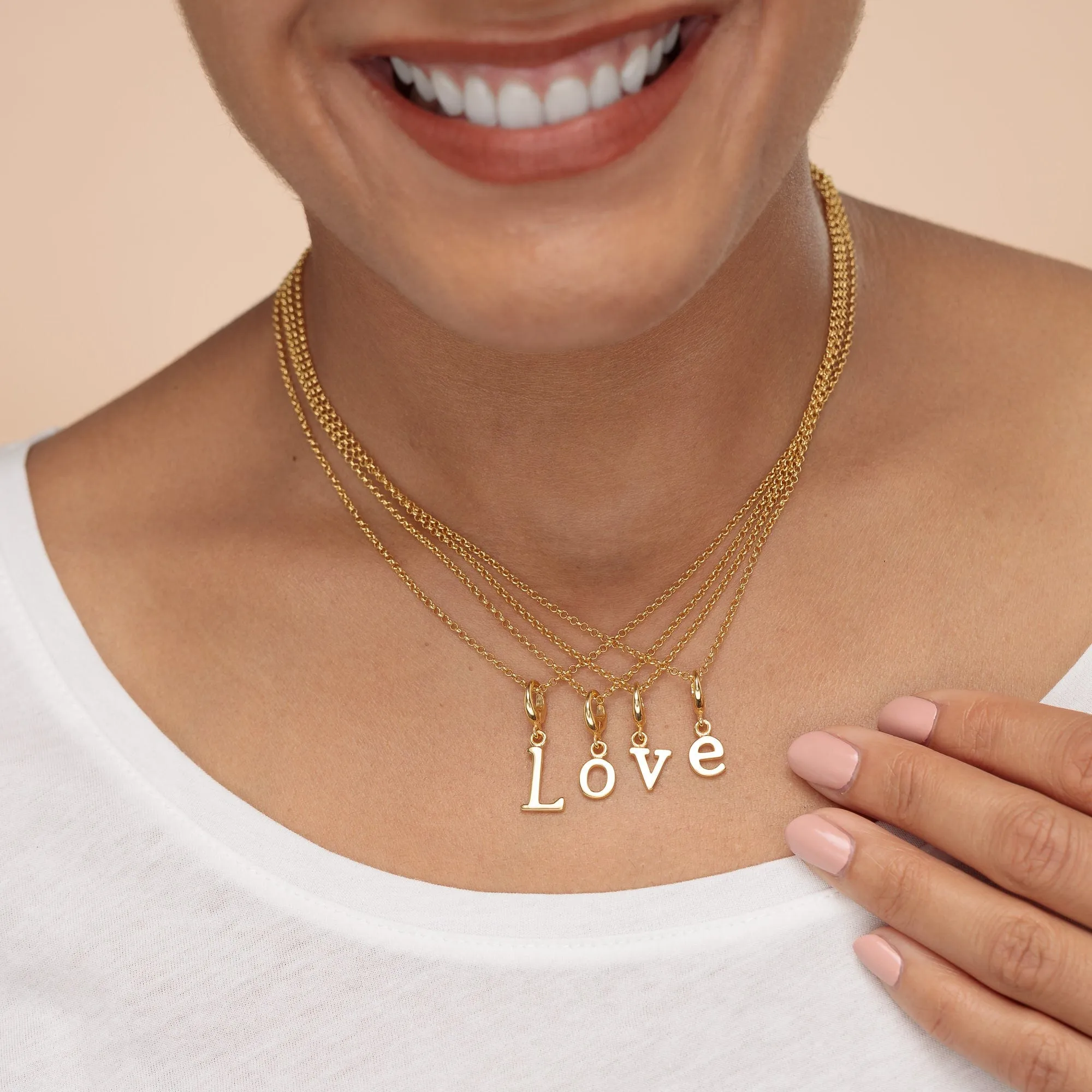 Gold Plated Letter Charm Necklace