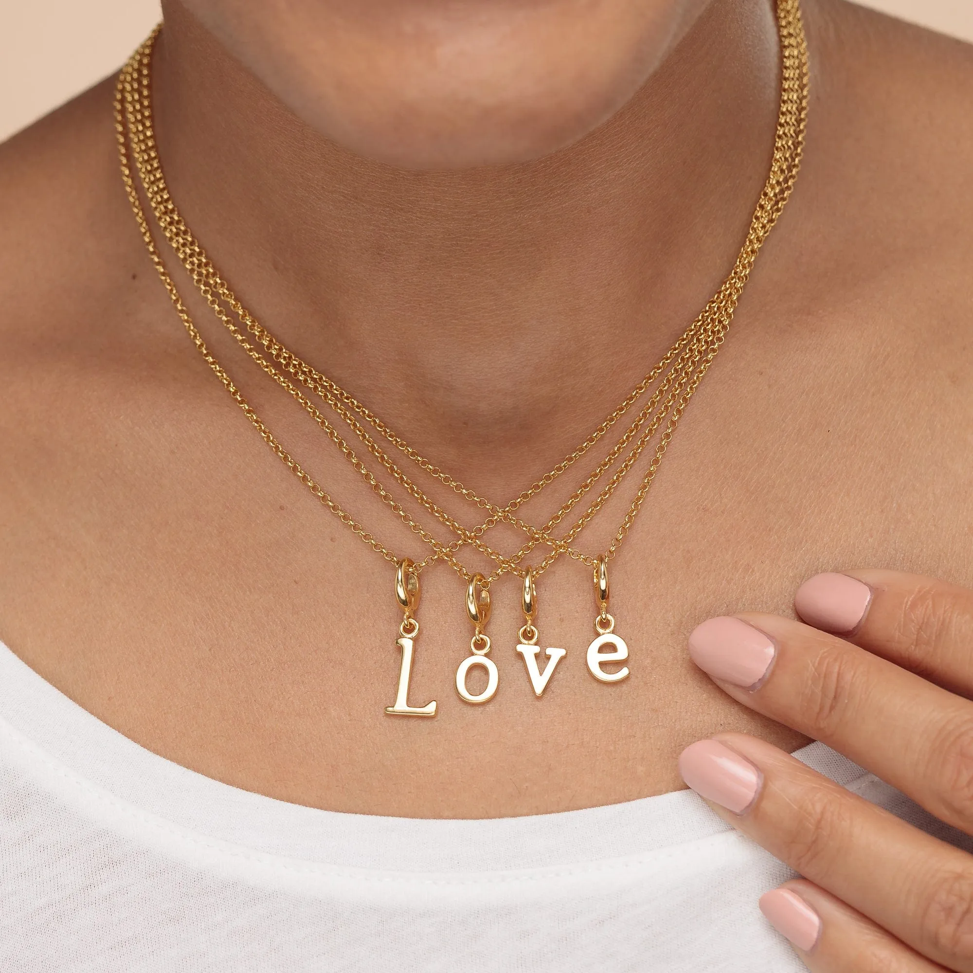 Gold Plated Letter Charm Necklace