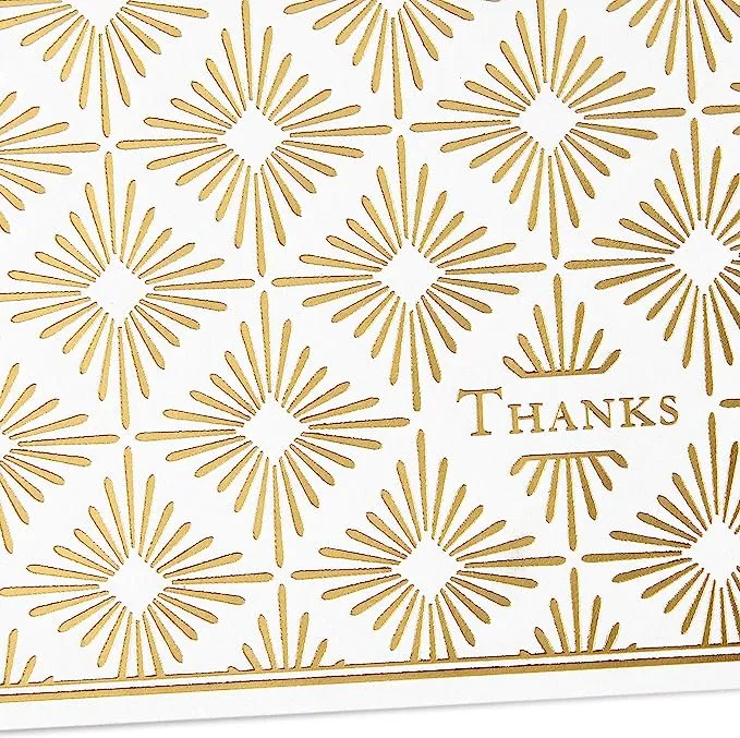 Hallmark Thank You Cards Assortment, Gold Foil Scroll (50 Thank You Notes with Envelopes for Wedding, Bridal Shower, Baby Shower, Business, Graduation)